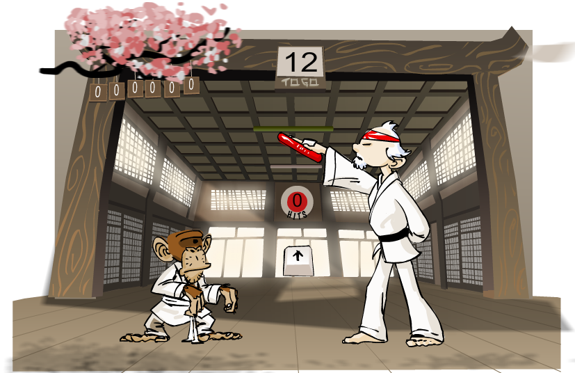 Cùng tập võ với chú khỉ trong game Khỉ Học Karate-game mini online hấp dẫn